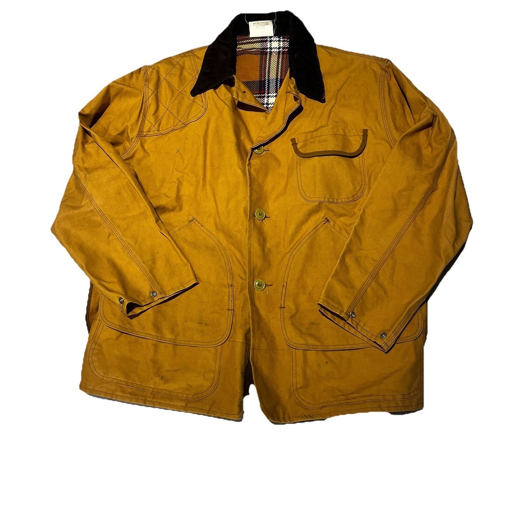 Vintage 60's Black Sheep‎ Brand Hunting Jacket Duck Canvas Barn Utility Coat L